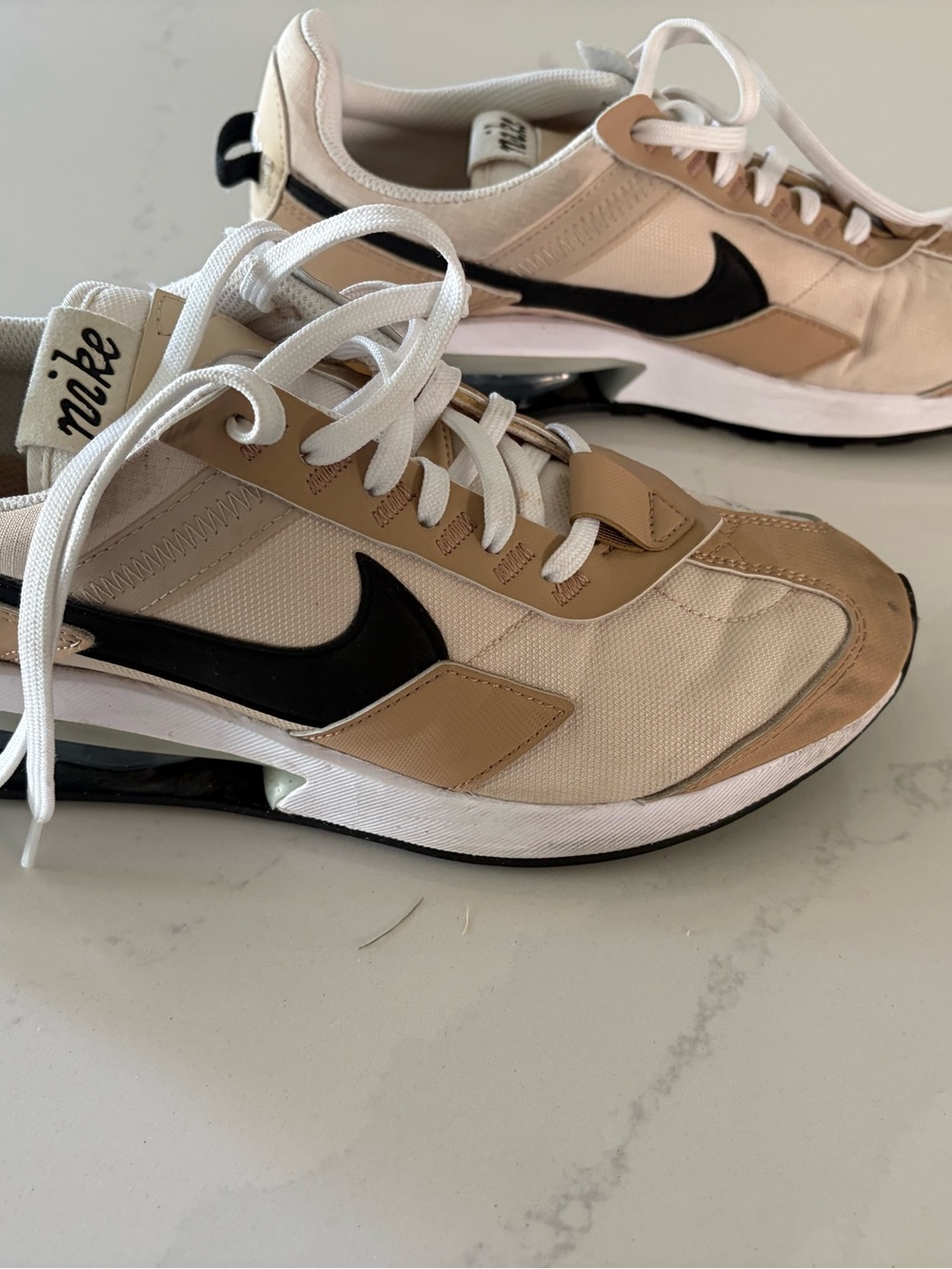 Nike Women’s Airmax pre-day Tan, Black & White Athletic Sneakers